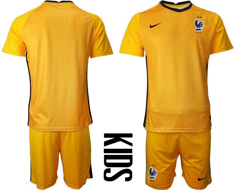 2021 France yellow goalkeeper youth soccer jerseys